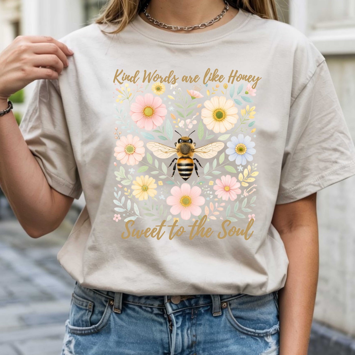 Kind Words Are Like Honey Comfort Colors® Tee – Christian Floral Bee Shirt