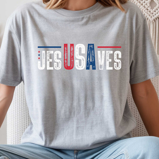 Jesus Saves T-Shirt — Patriotic Christian Tee